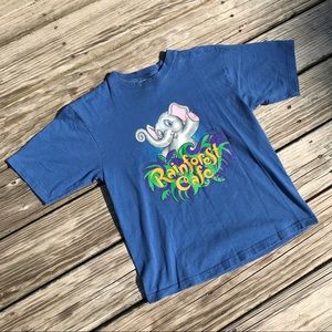 BLUE RAINFOREST CAFE ELEPHANT LOGO GRAPHIC TEE